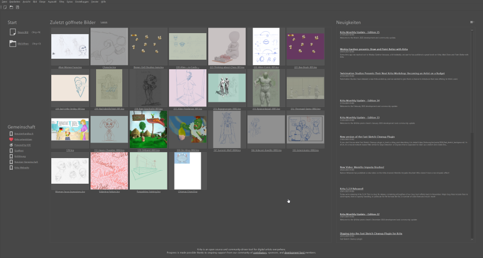 Krita auf leistungsstarke Funktionen, die selbst anspruchsvolle Projekte ermöglichen.