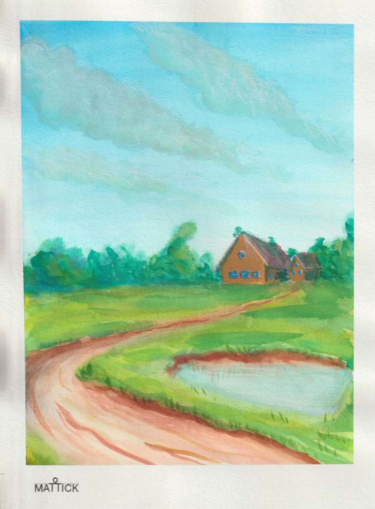 Landschaft in Aquarell