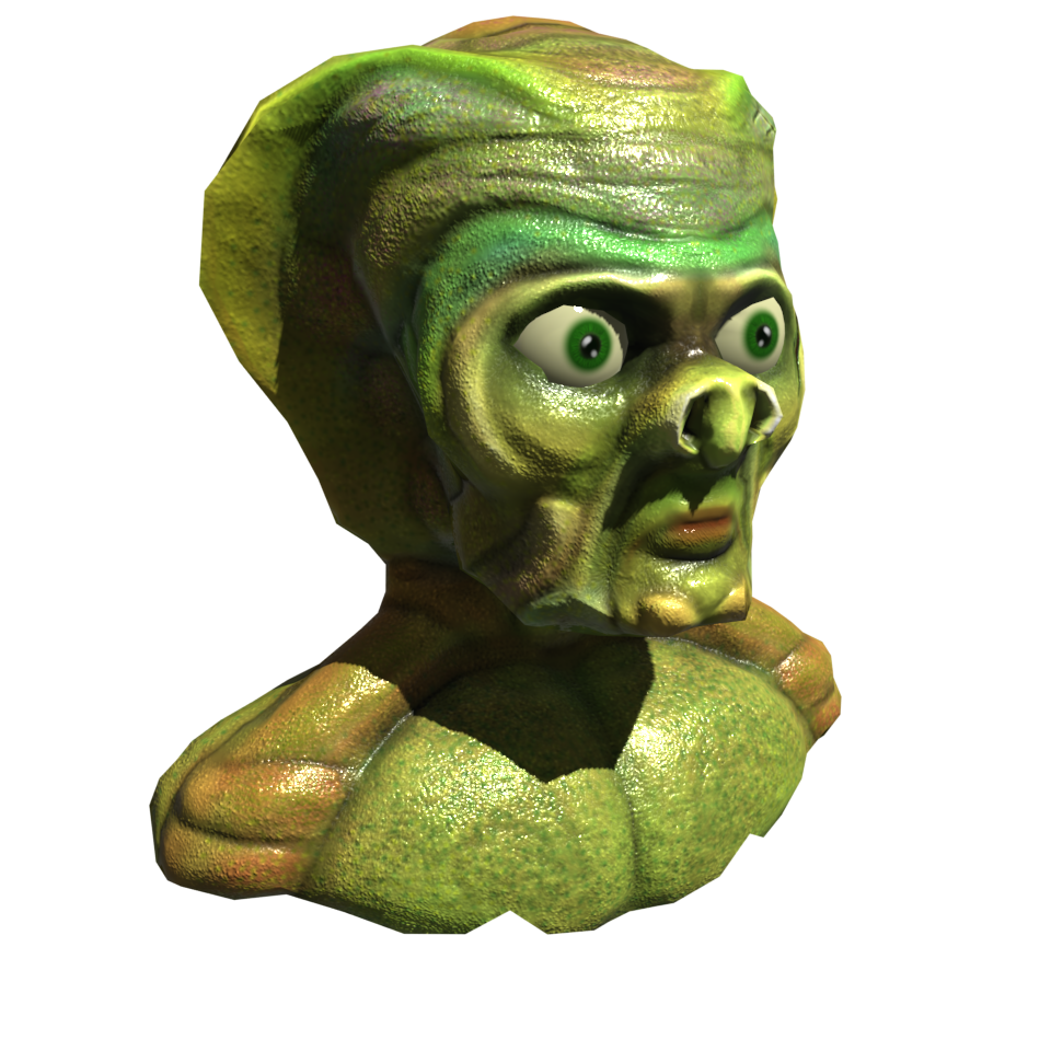 Sculpting Ergebnis eines Kopfes eines Außerirdischen